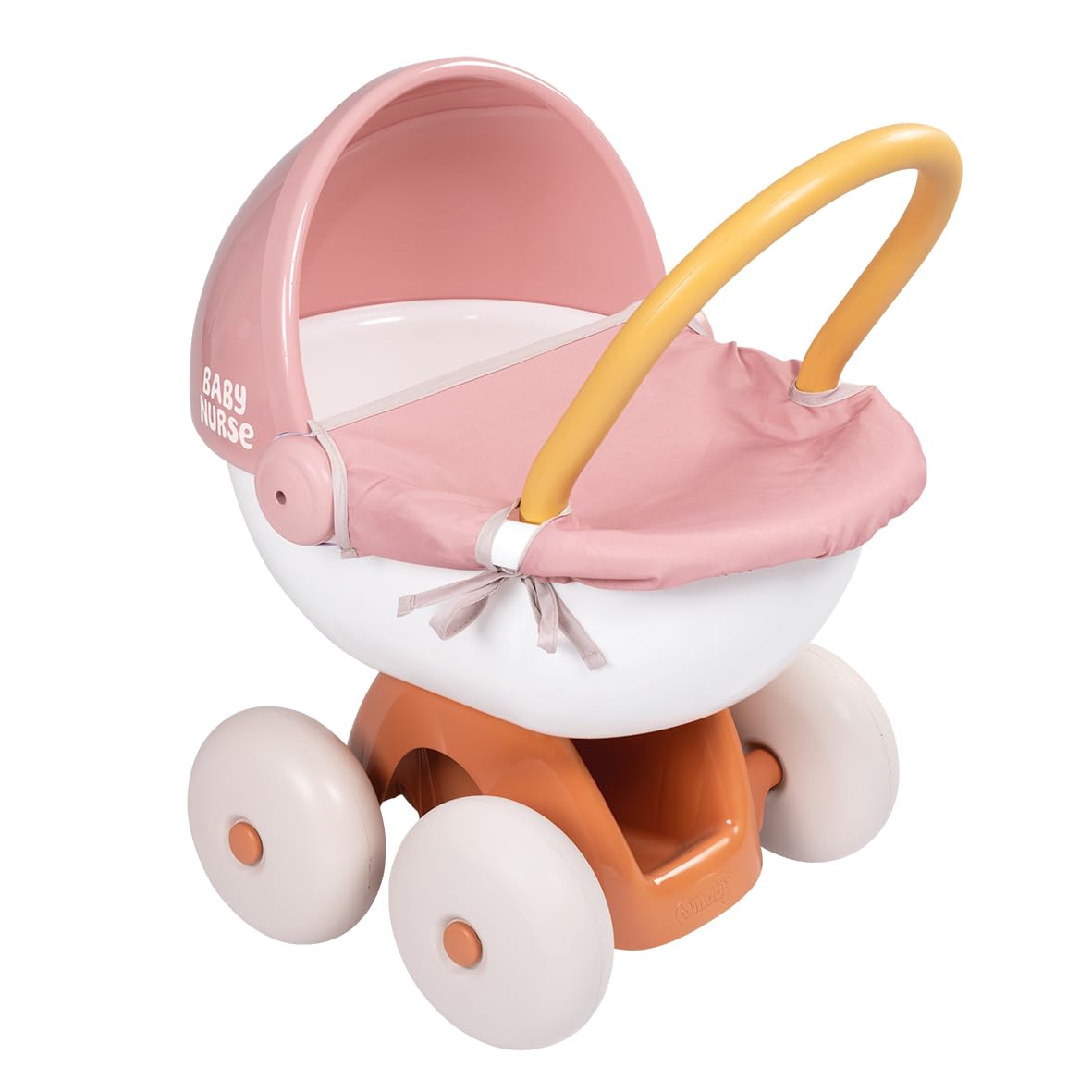 Smoby - Baby Nurse - Wózek przytulanka - dla niemowląt i lalek do 42 cm - Ciche koła - Kosz do przechowywania - Materiał z recyklingu - Od 18 miesięcy - Wyprodukowano we Francji
