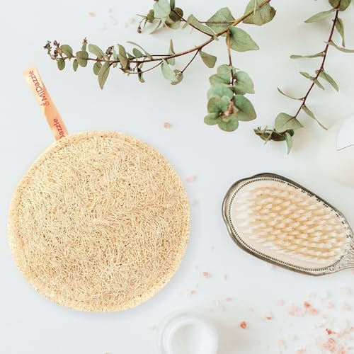 Midazzle 100% Natural Body Scrubber Loofah for Bathing (Round) (Pack of 1) - Image 7