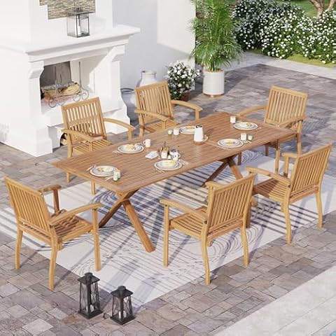 SUNSHINE VALLEY Acacia Wood Dining Set Cover