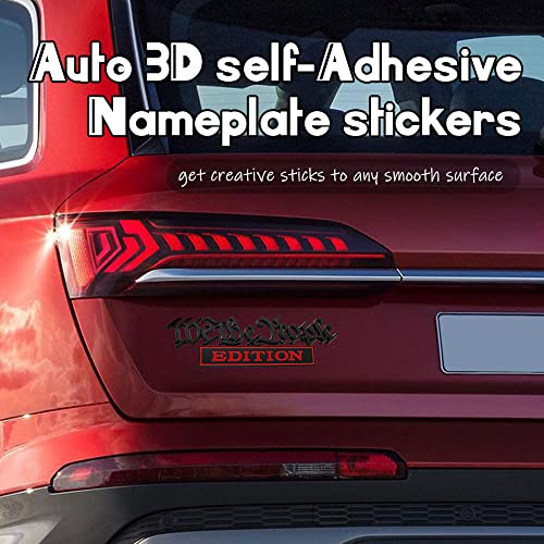 Image of We The People Edition Emblems, 3D Full Metal Car Decals with Strong Adhesive, Personalized Decoration Labels Car Badges to Highlight Yourself,Universal Car Accessories for Trucks SUVs (Black+Red)