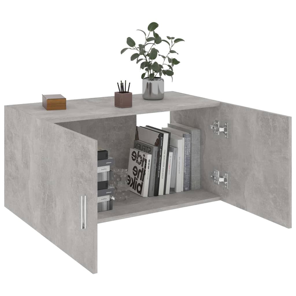 Solivagant Wandschrank Betongrau 80 x 39 x 40 cm Holzwerkstoff, Möbel,Regalsysteme,Wandregale, 16.8 kg-802799