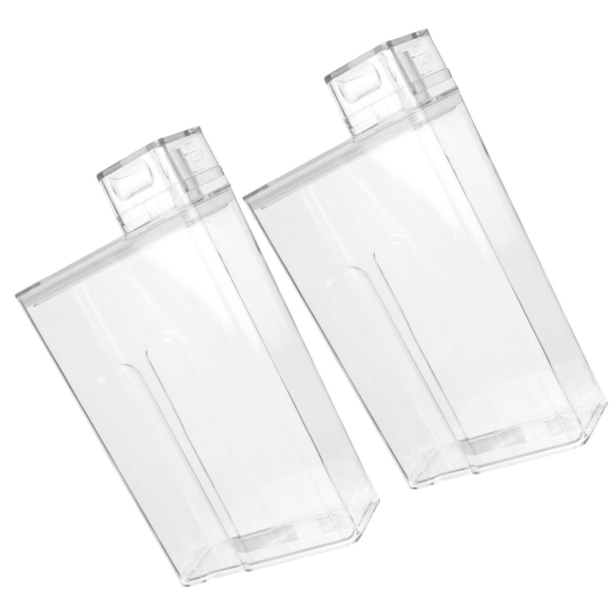VICASKY Dispenser per Detersivo Bucato 2 Pezzi Coperchio, Contenitore Trasparente Grande Capacità per Polvere e Lozione, Scatola Multiuso per Lavanderia e Conservazione Detersivi