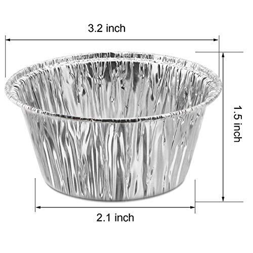 Dhieong Aluminum Foil Ramekins [150 Pack] Ramekins 4 Oz Aluminum Disposable Ramekins, Aluminum Tin Foil Pans Cups Baking Cups For Roasting Tart thumb #2