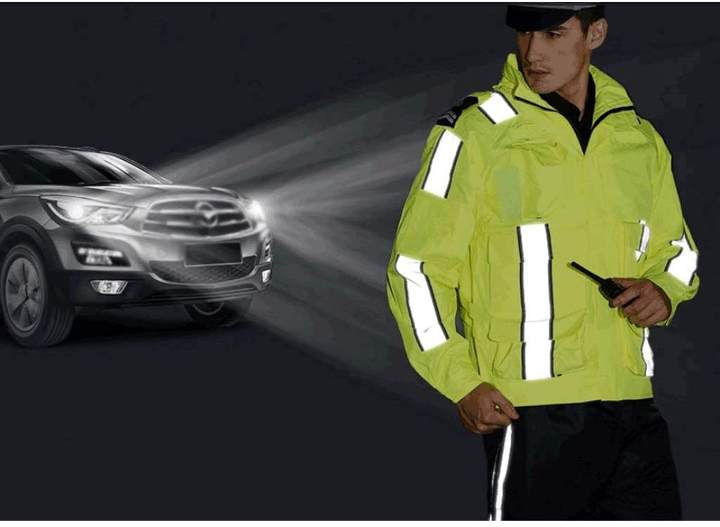 TOMYEUS Ropa Reflectante de Alta Visibilidad, Actividades nocturnas al Aire Libre o Chaleco de Seguridad para Trabajadores de la construcción, Chalecos Reflectantes, Conjunto Impermeable