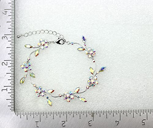 Image of Faship Gorgeous Rhinestone Crystal Floral Necklace Earrings Set