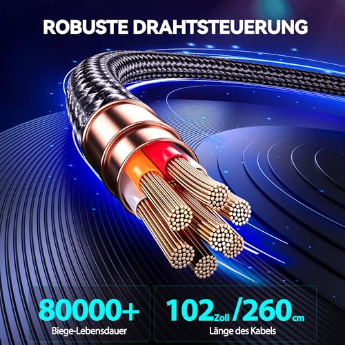 TECKNET Kabelgebundenes Gaming Headset mit Mikrofon, 3,5 mm Klinke, Stereo Surround Sound, LED-Beleuchtung, Over-Ear Kopfhörer, Gaming Kopfhörer für PC, PS4, PS5, Xbox Series X, Switch, Mac & Laptops – Bild 5