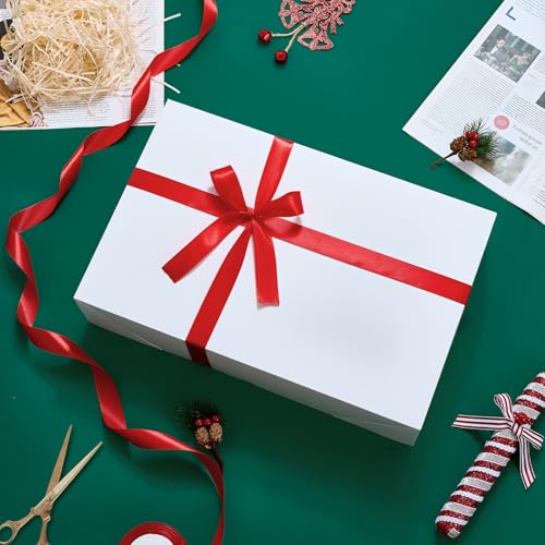 YANGTE 12 Premium Gift Boxes with Lids for Presents, Extra Large White Boxes for Wrapping Gifts, 4-inch Deep Clothing Gift Boxes for Robe, Sweater, Shirt and Christams Gift - Image 5