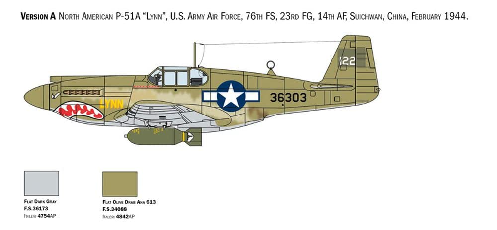 Italeri -1423 P-51A Mustang, 1:72 Scale, Model Kit, Plastic Model Kit, Model Making, Grey Color, IT1423, Small - Image 4