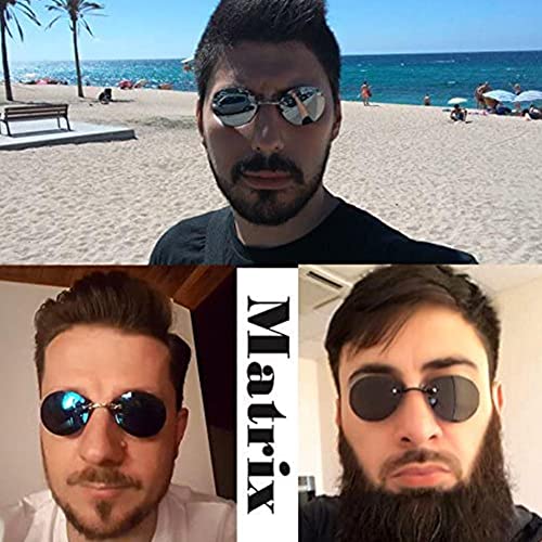 Retro Round Clip on Nose Glasses,Movie Rimless Sunglasses,Rimless Men Sun Glasses,Gift for Boyfirend3