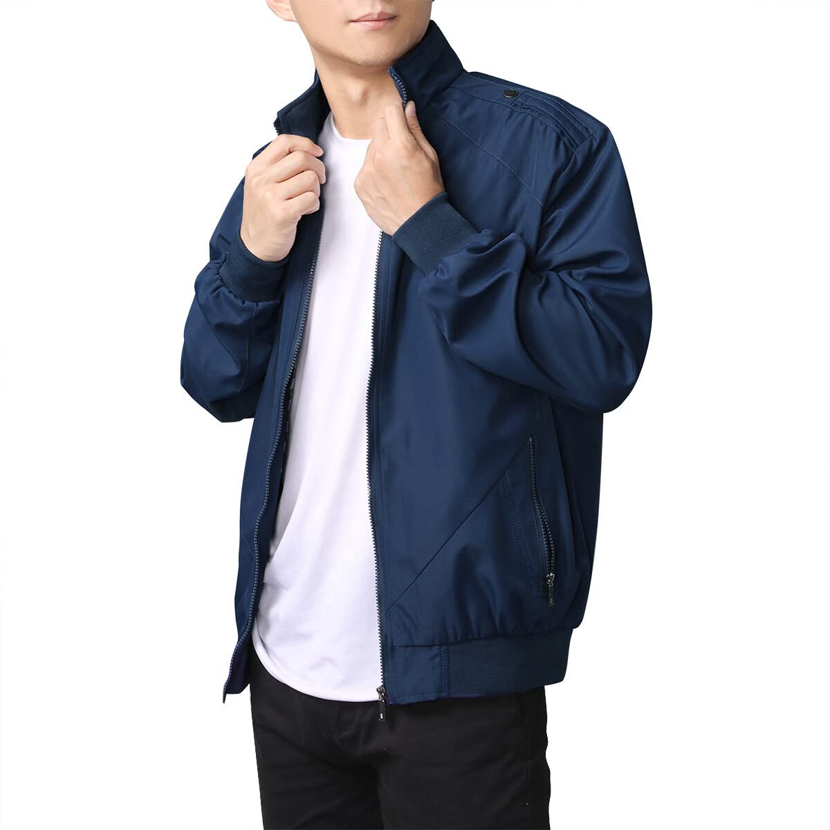 YOUTHUP Chaqueta de Verano Ligera para Hombre Estilo Informal Estilo Bomber de Transición