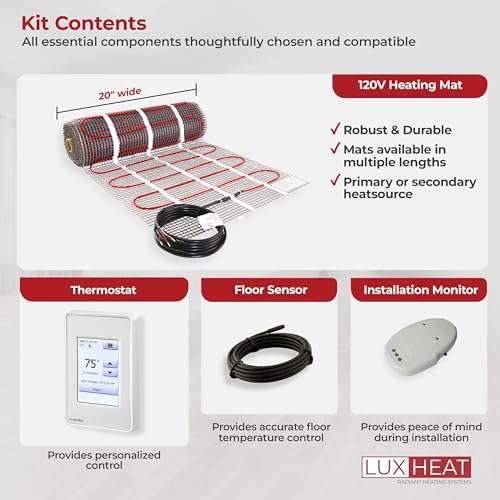 Luxheat 30 Sqft Mat Kit, 120V Electric Radiant Floor Heating System For Under Tile, Stone And Laminate. Kit Includes Alarm, Heated Floor Mat thumb #6