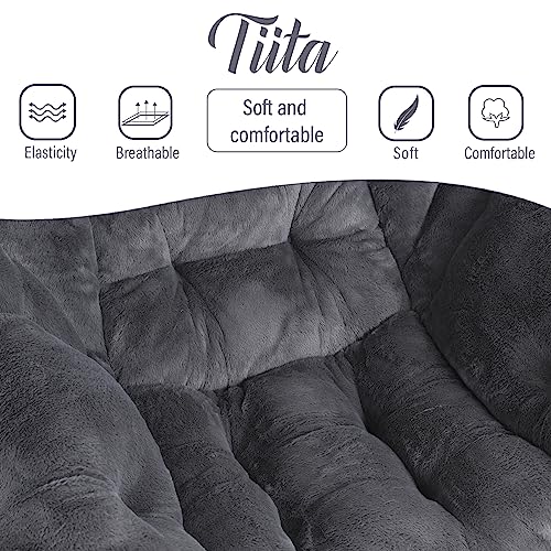 Image of Tiita Modern Large Accent Lounge Chair with Ottoman, Comfortable Leisure Sofa Armchair with Footrest, Reading Chair for Bedroom, Living Room, Dorm Rooms, Garden and Courtyard