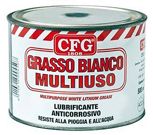 lubrificante anticorrosivo CFG 500ML GRASSO LITIO BIANCO MULTIUSO LUBRIFICA PROTEGGE CORROSIONE INGRANAGGI MECCANICI INDUSTRIA NAUTICA AUTO REPELLENTE ACQUA SBALZI TEMPERATURA