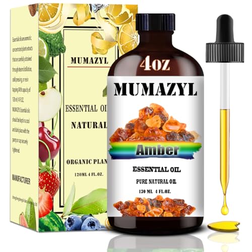 Amber Essential Oil Amber Oil 4 Fl Oz 120ML for Diffuser Humidifier Yoga Cleaning DIY Candle Soap Making MUMAZYL Essential Oils