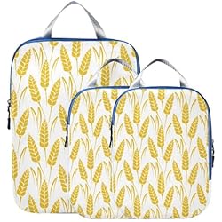 Cubos de embalaje de compresión para maletas, granos de trigo, paquete de 3 cubos de embalaje para mochila, artículos esenciales de viaje, organizador de equipaje, juego de bolsas