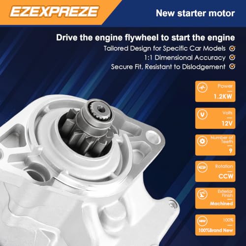 Image of Ezexpreze Kawasaki UTV Starter for KAF620 Mule 3000 3010 3020 4000 4010 2001-2011 4x4 Hardwoods Classic Trans 617cc, OE#21163-2124 21163-6010 K2116-32124 410-52117 228000-8841 49-5266 18629 SND0459