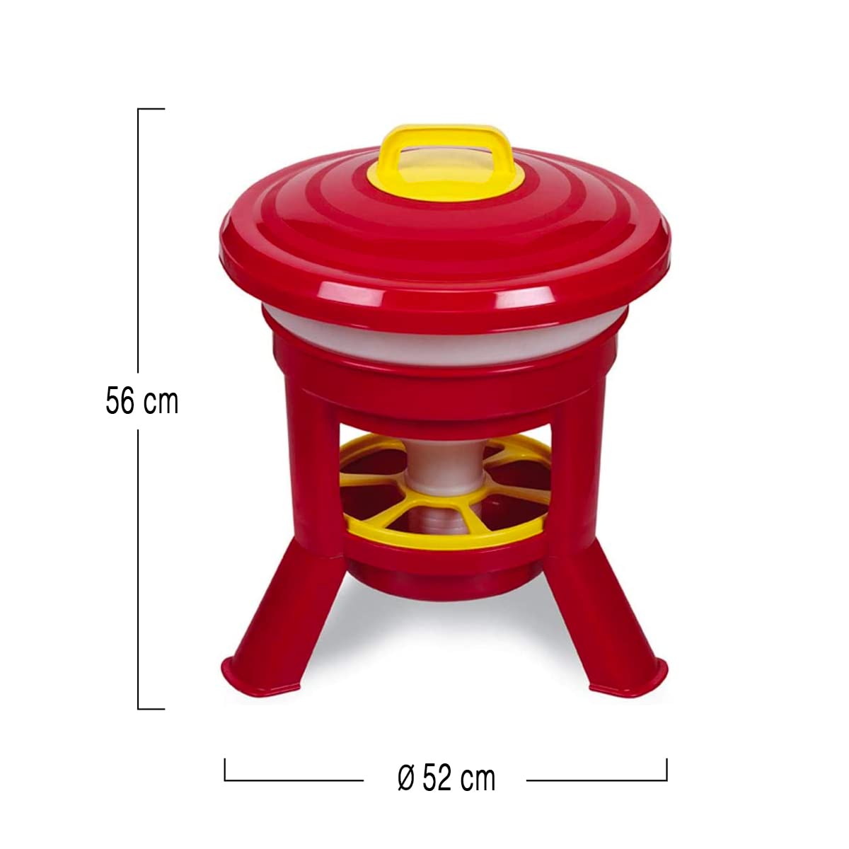 Alimentador Aves Corral FINCA CASAREJO Tolva Comedero De Exterior Galvanizado (23 Kg) - Material Inoxidable Antilluvia - Incluye Bolsita Con 150 Gramos De Conchilla Plus Comedero Galvanizado 17kg Antilluvia