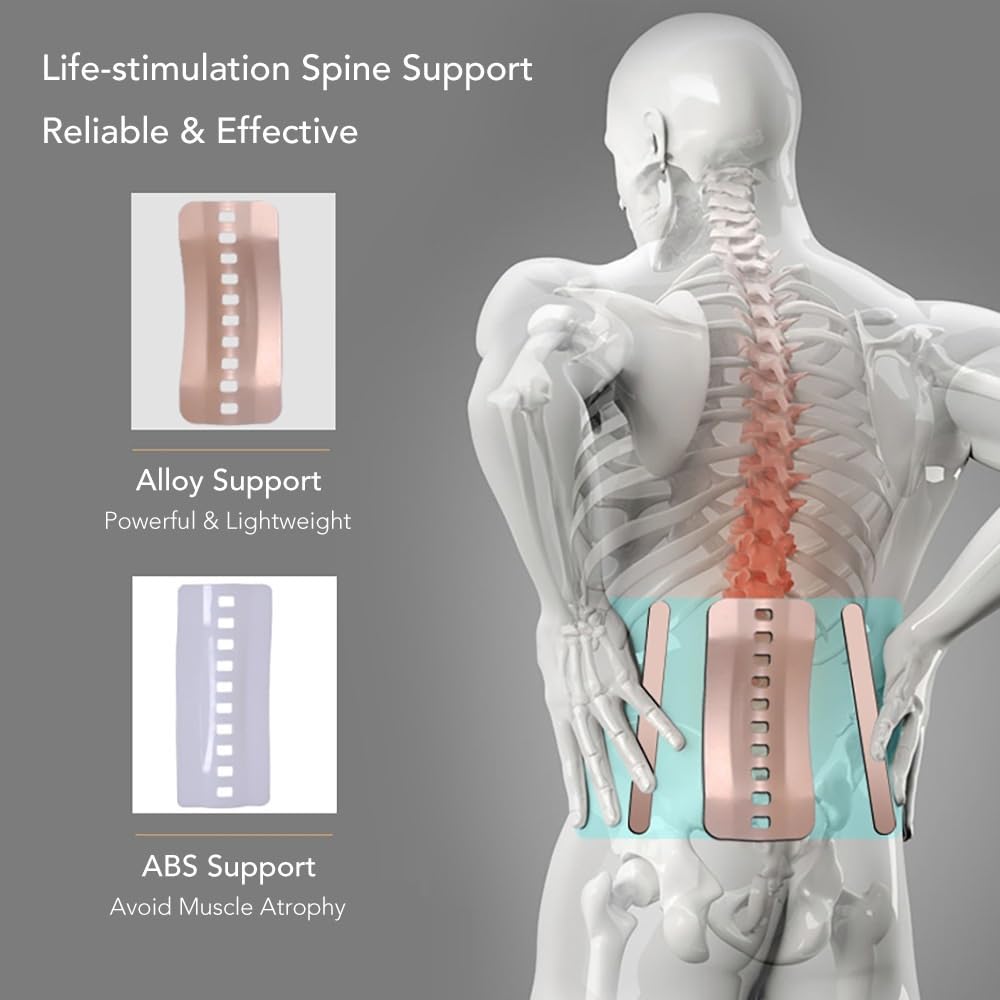 Cinturón De Soporte Lumbar con Almohadilla Extraíble, Refuerzo para La Parte Baja De La Espalda Soporte De Cintura Ortopédico para Hernia De Disco Faja De Descompresión Lumbar Unisex (Color : Gray,