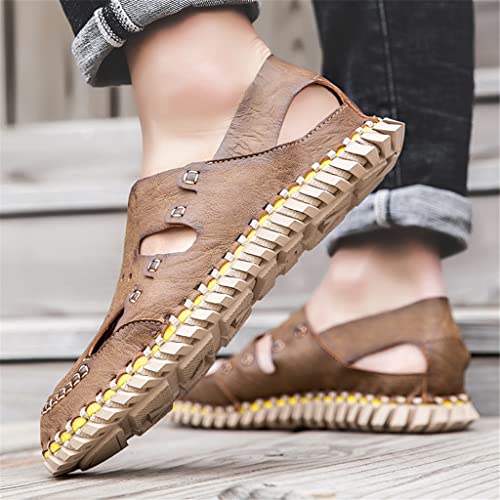 Classic Mens Sandals Breathable Mesh Sandals Men Outdoor Casual Lightweight Sandal Fashion Men Slipper(Gray,42 Code)3