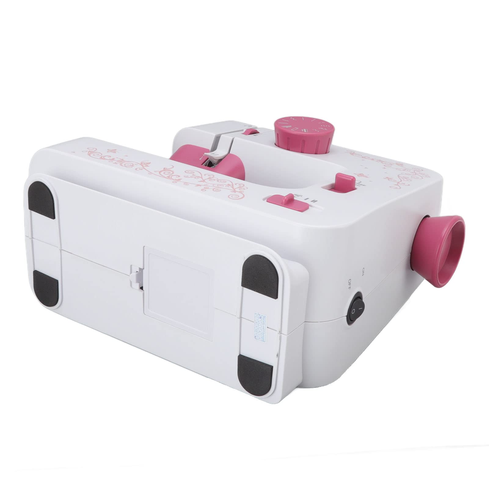 Mini Máquina de Coser Eléctrica, 2 Métodos de Control, Portátil con Pedal, con Batería o Fuente de Alimentación Enchufable para Viajes Domésticos (Enchufe europeo 110-220V)