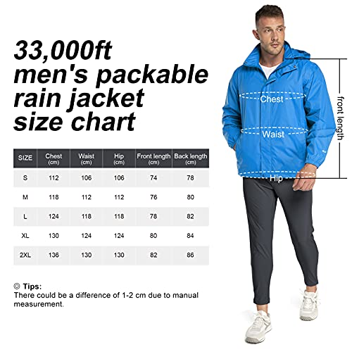 33,000ft Regenjas voor heren, licht, waterdicht, opvouwbare regenjas met capuchon, fiets, windbreaker, windjack, camping, outdoor - Image 8