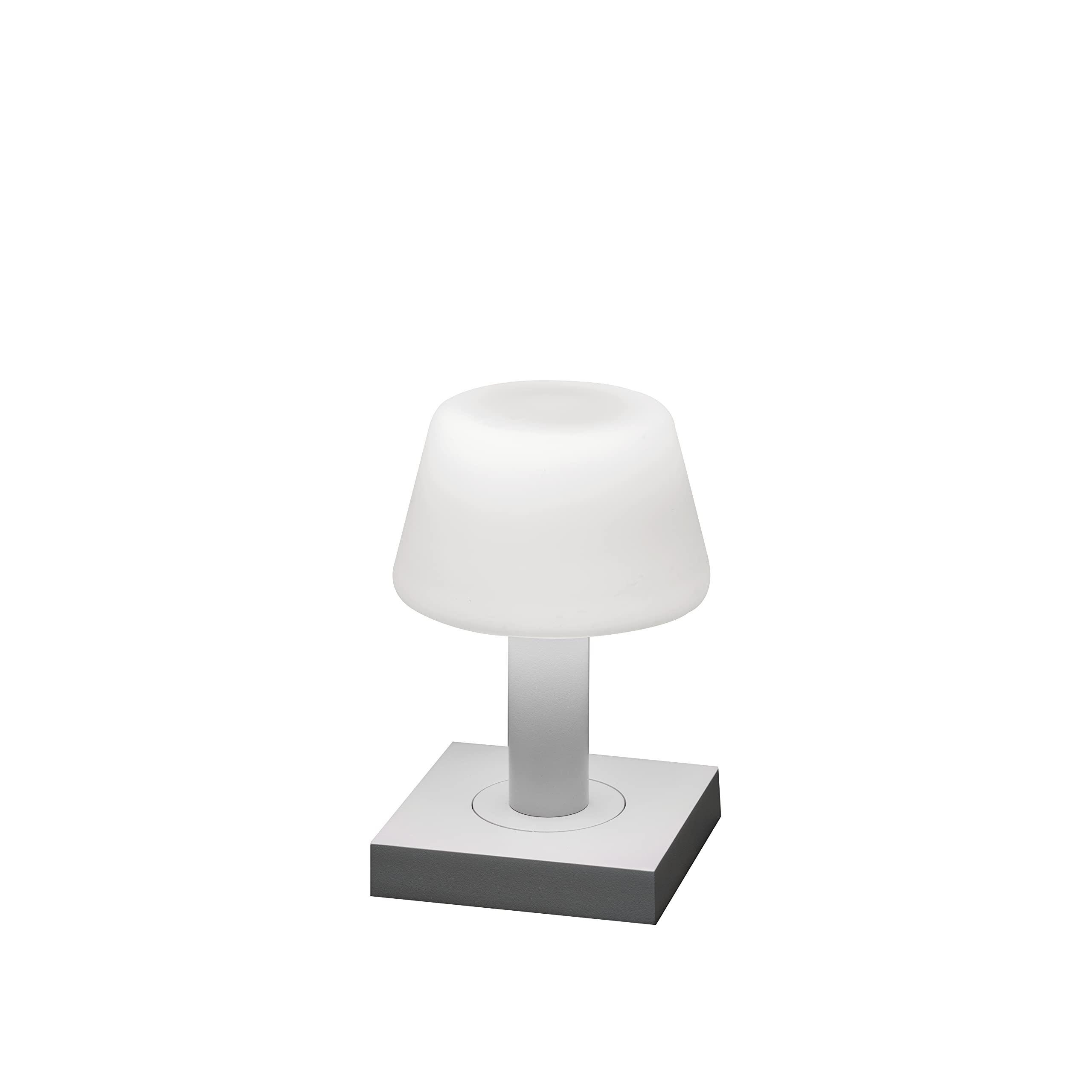 Konstsmide Rechargeable Battery Operated Cordless Table Lamp Touch Control Dimmer and 2 Colour Modes USB Charging Dock Included Battery Powered Light for Indoor or Outdoor Use