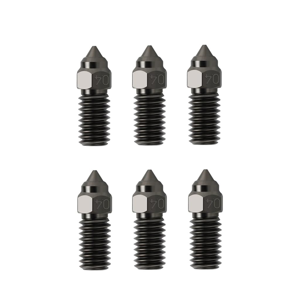 3D Printer Extruder Hotend Nozzle Kit - Included 6pcs 0.4mm Hardened Steel Nozzles, High Temperature and Wear Resistant for Elegoo Neptune 4/4 Pro