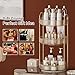 SiiMMM 360° Rotating Makeup Organizer for Vanity - 3 Tier Perfume Organizer with Large Capacity - Skincare Organizer for Bathroom Counter - Space-Saving Cosmetic Storage for Dresser Countertop (Gold)