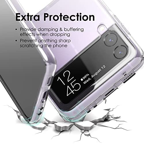 ZIULQIK for Samsung Galaxy Z Flip 4 Case, Clear Shockproof Zflip4 Phone Cover, Slim Thin Protective Silicone Cases for Flip 4 5G Phone - Transparent (Clear Flip 4)