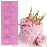 Anyana sugar edible wedding heart Novelty Alcazar lace cake silicone Embossing Mat Texture fondant impression lace mat decorating mold gum paste cupcake topper icing candy imprint baking moulds craft