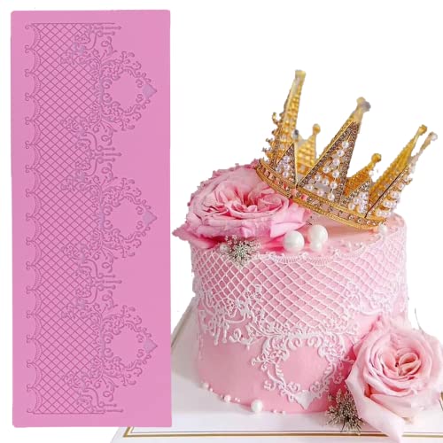 Anyana sugar edible wedding heart Novelty Alcazar lace cake silicone Embossing Mat Texture fondant impression lace mat decorating mold gum paste cupcake topper icing candy imprint baking moulds craft