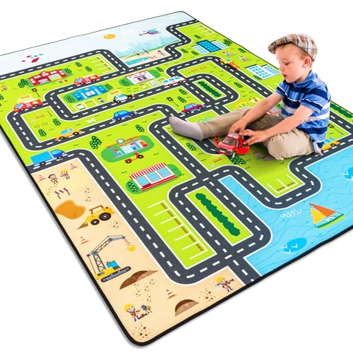 ✅ 10 Best Carpet for Kids Room 9 5' x 7' Kids Carpet Playmat Rug, Track Car Play Rugs for Kid Rugs Education City Traffic Road Map Fun Carpet for Baby Toddler Boy Bedroom Playroom (Car Rug, 5 x 7 ft)