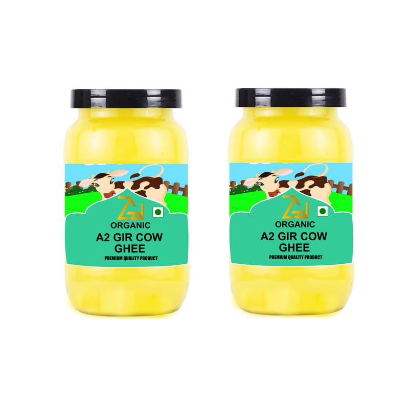 GAGZI Organic Premium A2 Gir Cow Cultured Ghee | Bilona Method Two Way Hand Churned | Indian Gir Cow Ghee, Pure A2 Ghee - Set Of 2 (100 ml)