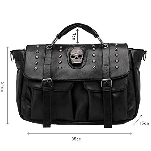 Win8Fong Donna Nero Borsa teschio diamante borsa a...