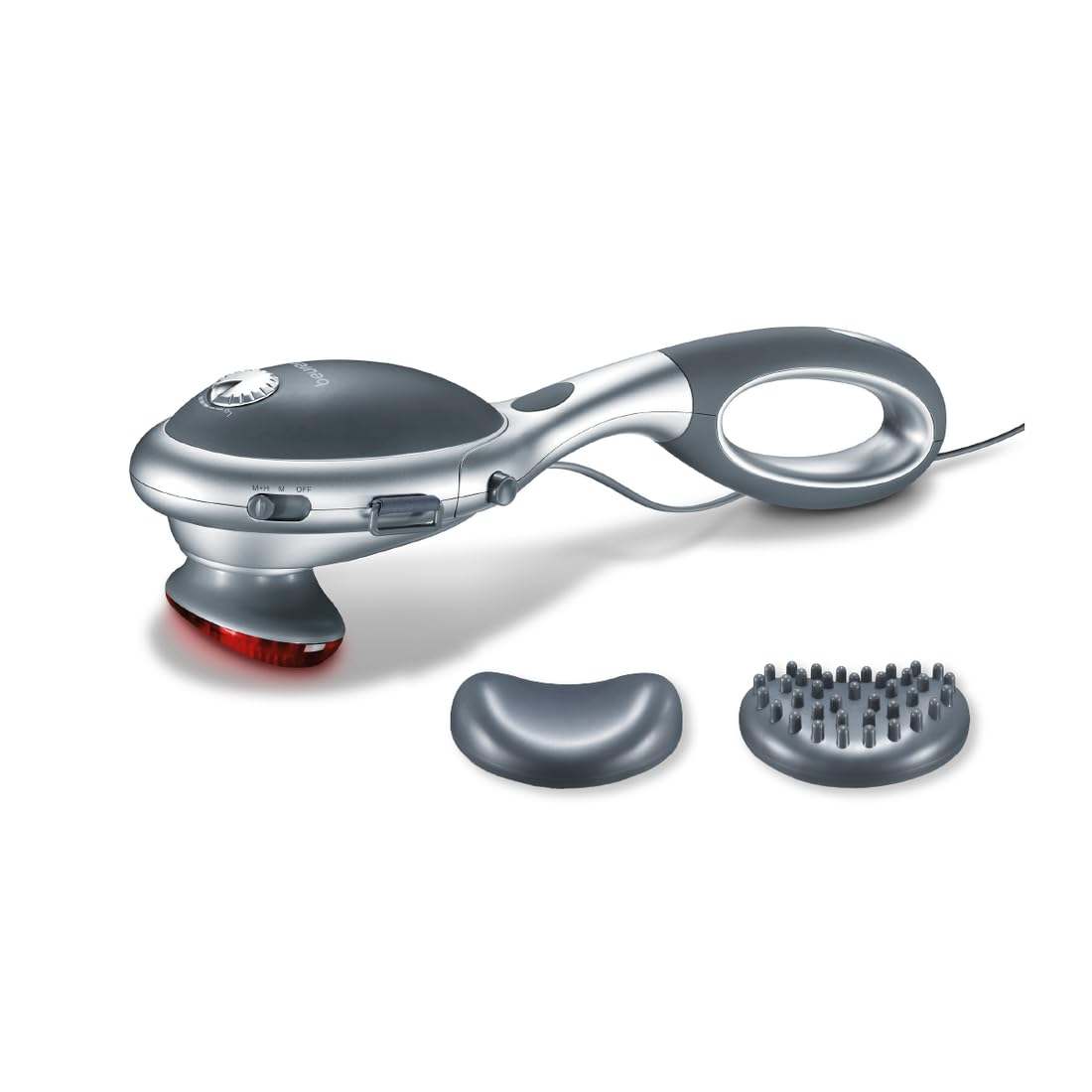 BeurerMG70 Infrared Tapping Massager with removable Handle, Percussion massage for your back, neck, arms and legs, Optional infrared heat, Detachable handle, 2 massage attachments, 2 intensities
