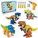 KWINY Démontage Jouet Dinosaure avec Jeu Perceuse Électrique,4 PCS- DIY Puzzle Jouet Cadeau Educatif pour Enfant Garcon Fille de 3 4 5 6 7 8 Ans