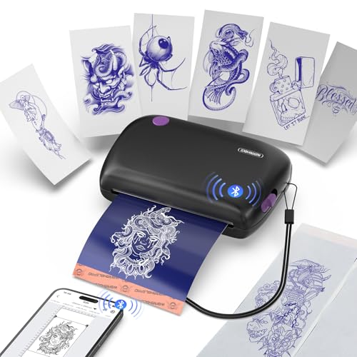 Wormhole Tattoo Stencil Printer, Mini Thermal Tattoo Printer, Bluetooth Tattoo Machines Compatible