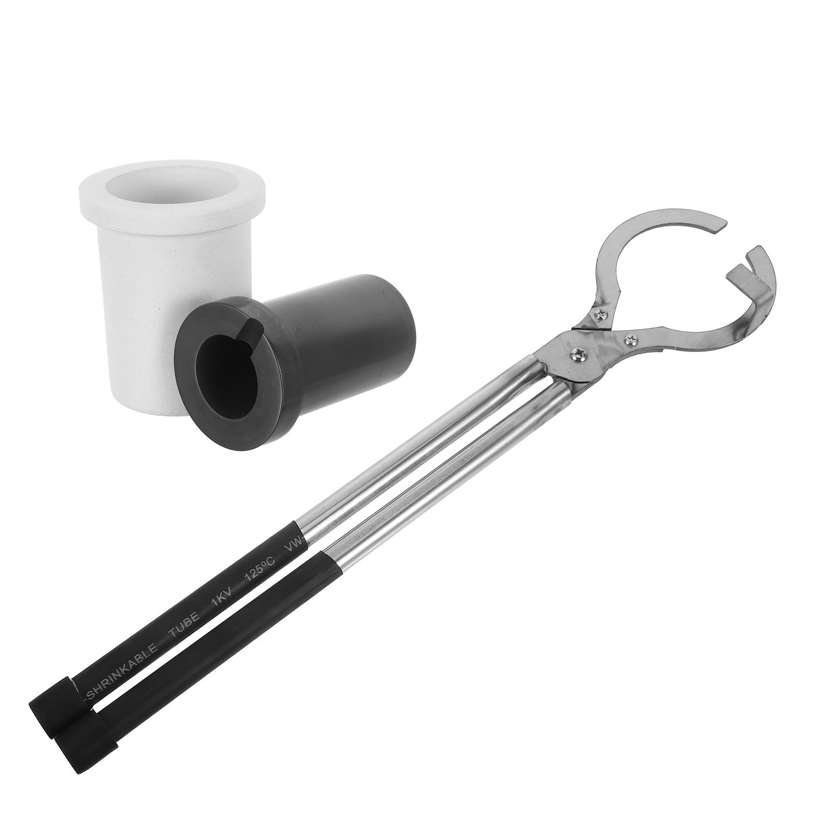 Petit creuset en graphite pur de 65ml et pinces de précision en acier