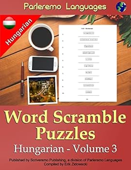 Paperback Parleremo Languages Word Scramble Puzzles Hungarian - Volume 3 [Hungarian] Book