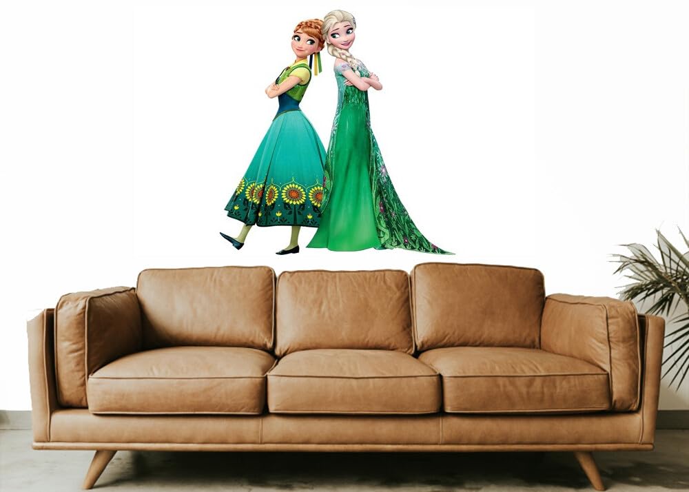 JVERF - Anna and Elsa| Wall Stickers for Kids 3