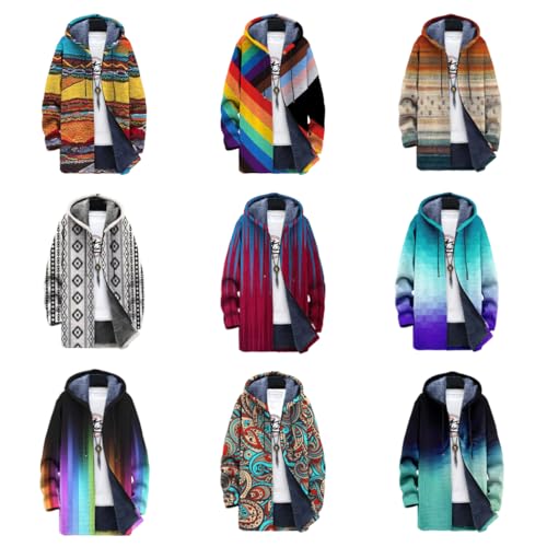 Fleece Lined Zip Up Hoodie for Men Graphic Warm Cool Zipper Hooded Sweatshirt Stylish Cozy Fall Winter Cardigan3