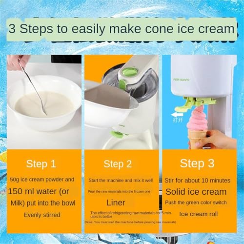 Soft Serve Eismaschine, Home DIY Küche Automatische Frucht Soft Serve Eismaschine, für Cone, Eisbecher, Bananenboot, Eiskugel – Bild 7
