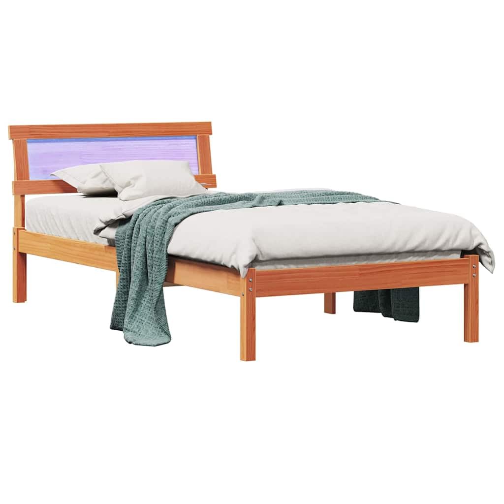 Lite drewno sosnowe nowoczesna platforma Brązowy 80 x 200 cm