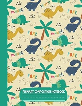 Paperback Primary Composition Notebook: Draw and Write Journal | Primary Lined Dotted Midline + Half Page Story Space | Kindergarten Handwriting Practice | Dinosaurs Era Jungle Book