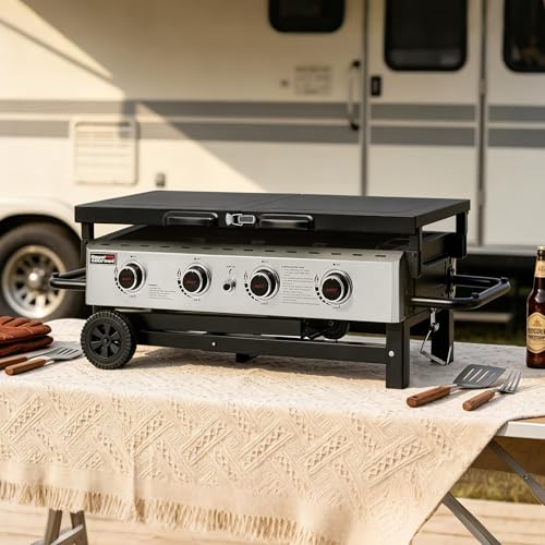 Image of Royal Gourmet GB4001F 4-Burner Propane Griddle for Outdoor, Folding Shelves