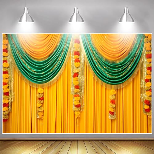 Pooja Backdrop Decoración Fotografía 7x5 ft miniatura 4