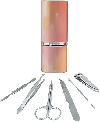 Pink Sky Watercolor Stainless Steel Manicure Pedicure Grooming Beauty Care Travel Kit