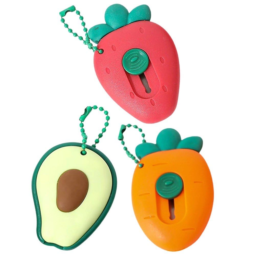 Lot De 3 Mini Couteaux Utilitaires De Sécurité, Coupe-boîte en Forme De Fruit, Ouvre-Lettre Rétractable