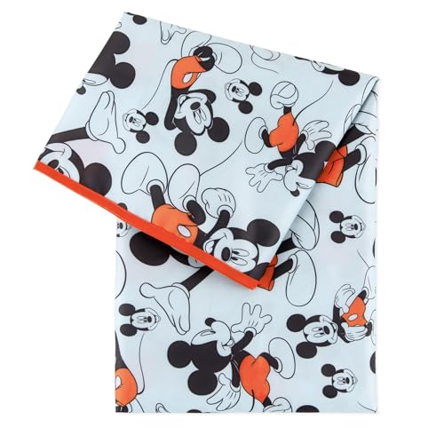 Image of Bumkins Disney Baby Splat Mat for Under High Chair, Babies Toddlers Eating Mess Mat, Waterproof Reusable Cloth for Arts and Crafts, Play Mat for Kids, Floor or Table, Fabric 42inx42in, Mickey Mouse