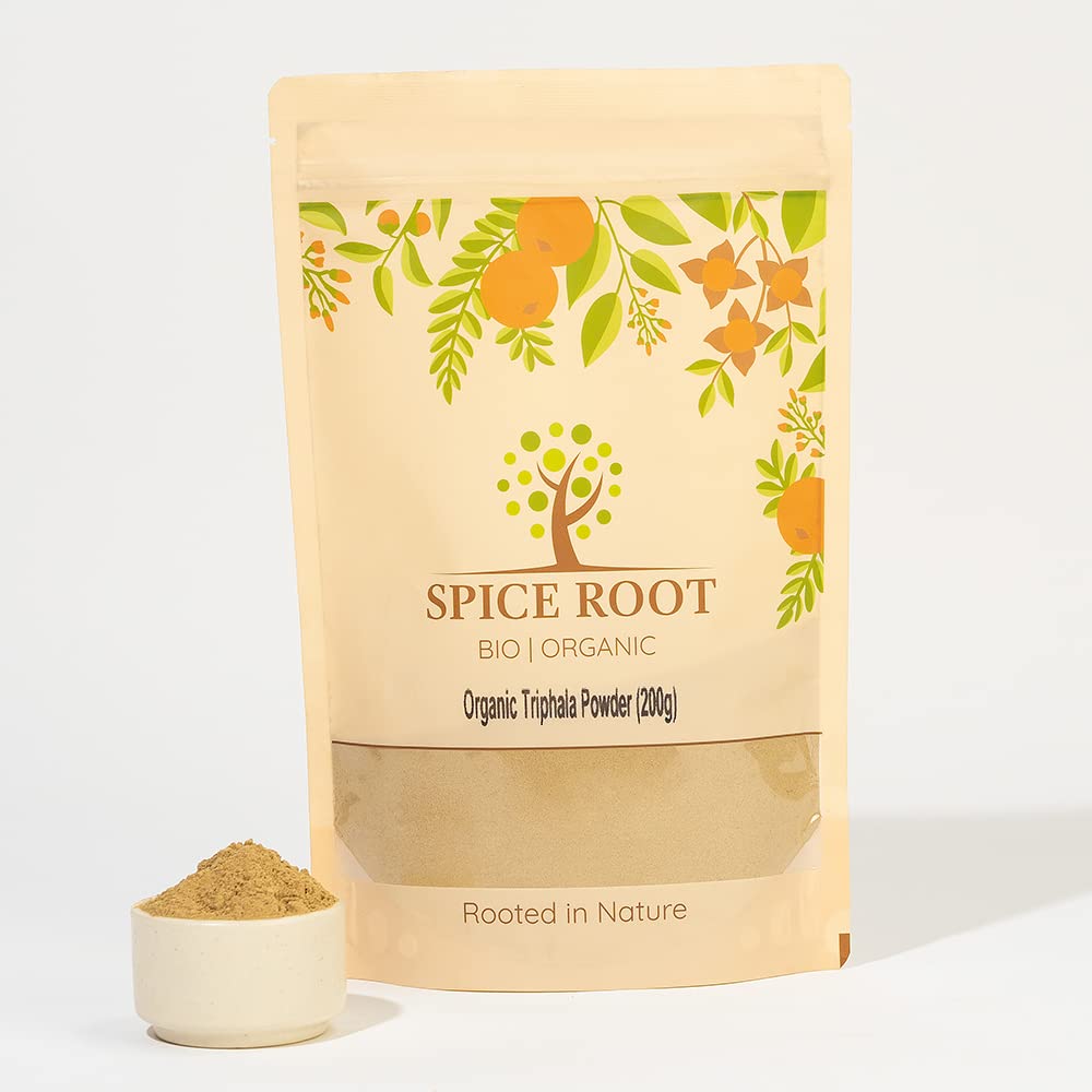 Polvere di Triphala Biologica 200g (Bio Triphala Powder) - Certificato Biologico, Qualità Premium | Vegan | Superfood | Eccellente per la digestione | Detox